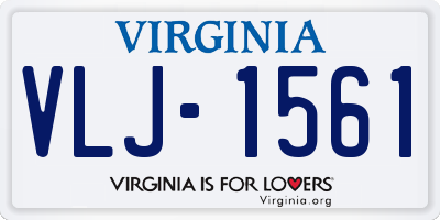 VA license plate VLJ1561