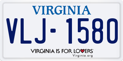 VA license plate VLJ1580