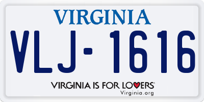 VA license plate VLJ1616