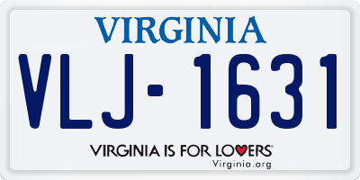 VA license plate VLJ1631