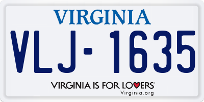 VA license plate VLJ1635