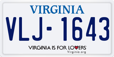 VA license plate VLJ1643