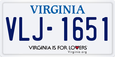 VA license plate VLJ1651