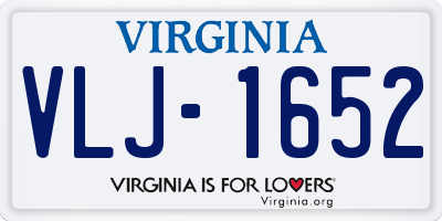 VA license plate VLJ1652