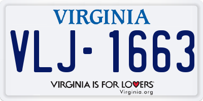 VA license plate VLJ1663