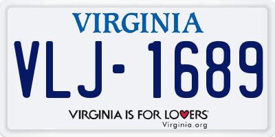 VA license plate VLJ1689