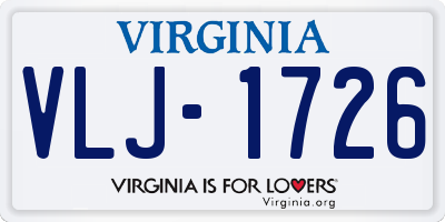 VA license plate VLJ1726