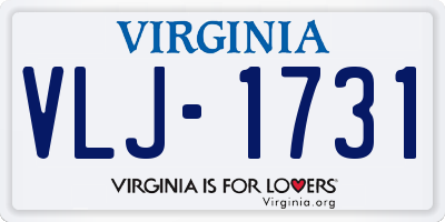 VA license plate VLJ1731