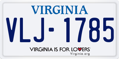 VA license plate VLJ1785