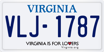 VA license plate VLJ1787