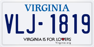 VA license plate VLJ1819