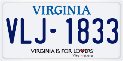 VA license plate VLJ1833