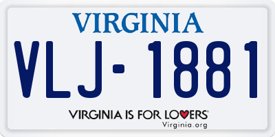 VA license plate VLJ1881