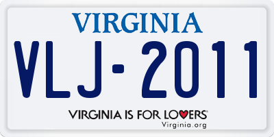 VA license plate VLJ2011