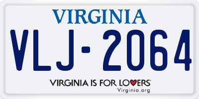 VA license plate VLJ2064