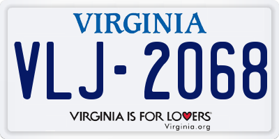 VA license plate VLJ2068