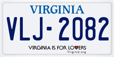 VA license plate VLJ2082