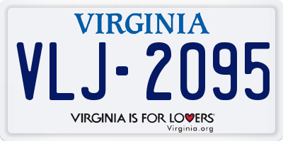 VA license plate VLJ2095