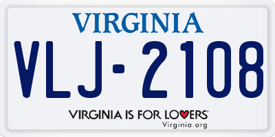 VA license plate VLJ2108