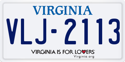 VA license plate VLJ2113