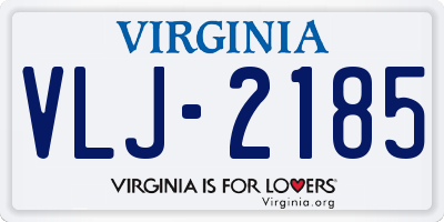 VA license plate VLJ2185