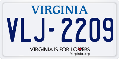 VA license plate VLJ2209