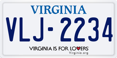 VA license plate VLJ2234