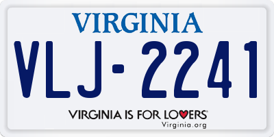 VA license plate VLJ2241