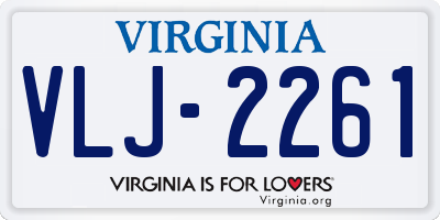 VA license plate VLJ2261