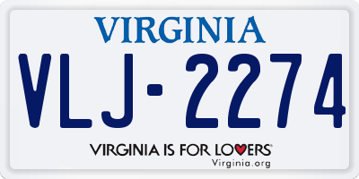 VA license plate VLJ2274