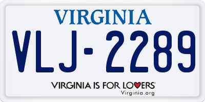 VA license plate VLJ2289