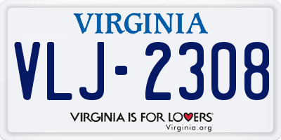 VA license plate VLJ2308