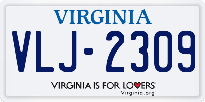 VA license plate VLJ2309