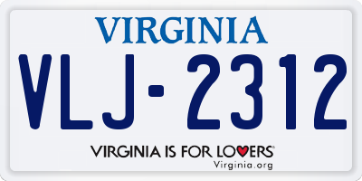 VA license plate VLJ2312