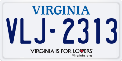 VA license plate VLJ2313