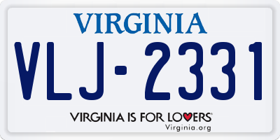 VA license plate VLJ2331