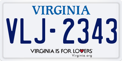 VA license plate VLJ2343