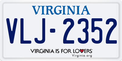 VA license plate VLJ2352