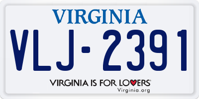 VA license plate VLJ2391