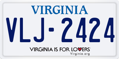 VA license plate VLJ2424