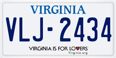 VA license plate VLJ2434