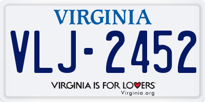 VA license plate VLJ2452