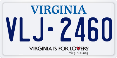 VA license plate VLJ2460