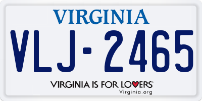 VA license plate VLJ2465