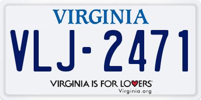 VA license plate VLJ2471