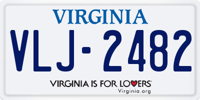 VA license plate VLJ2482