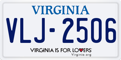 VA license plate VLJ2506