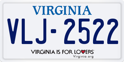 VA license plate VLJ2522