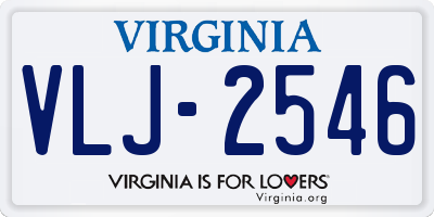 VA license plate VLJ2546