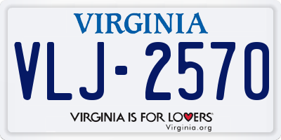 VA license plate VLJ2570